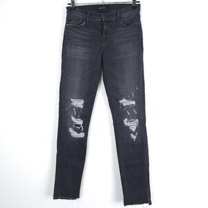 J Brand Affray Asymetric Hem Busted Knee Jeans 26
